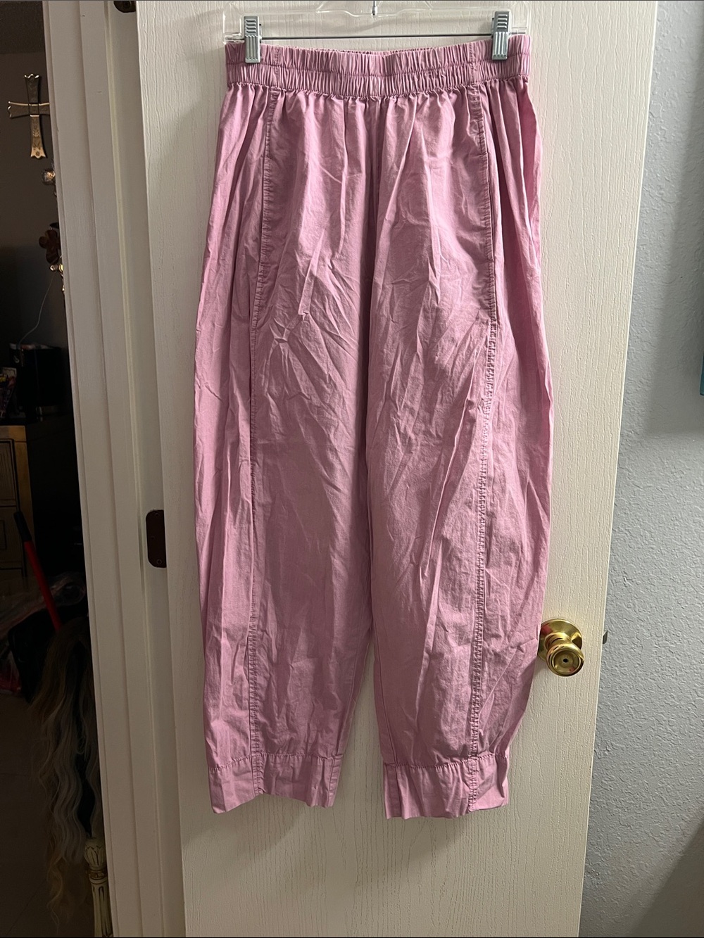 Free People Pink Balloon Leg Cotton Pants